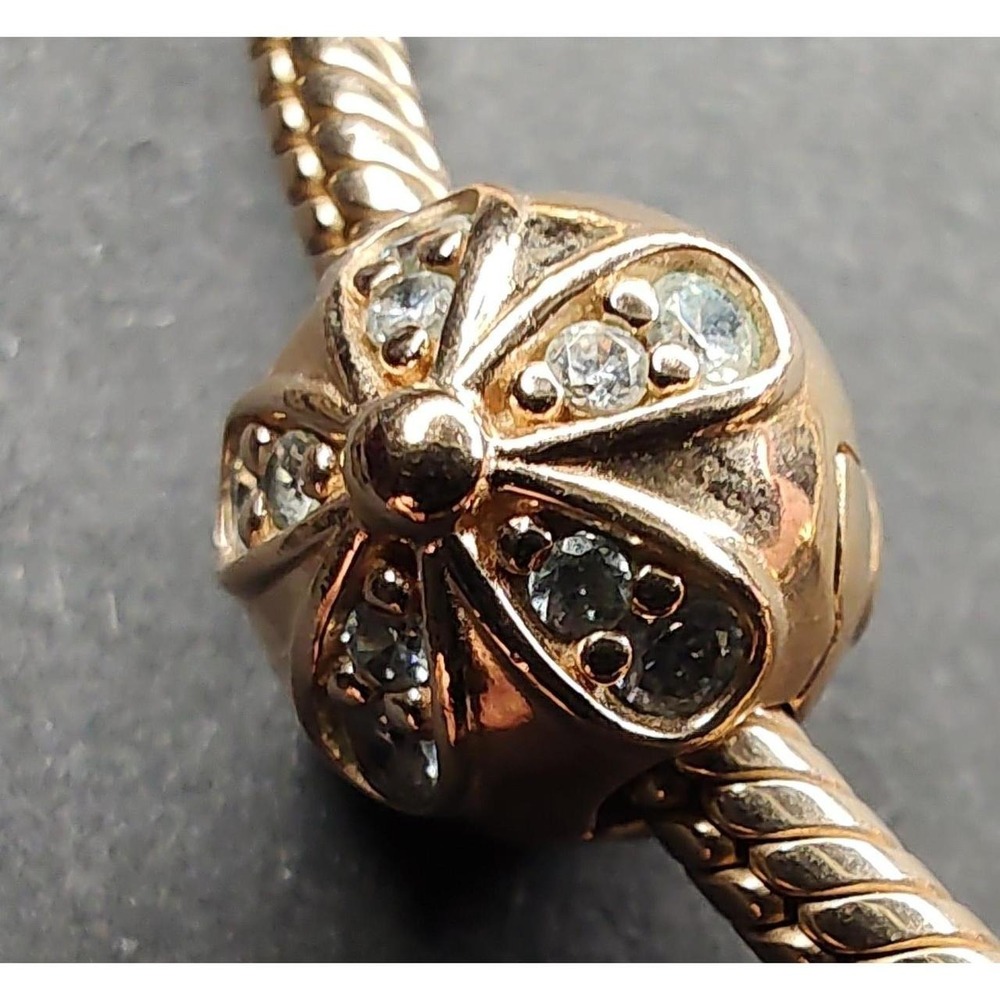 DAZZLING DAISIES Genuine PANDORA Rose GOLD Plated/Cz FLOWER CLIP Charm/Bead